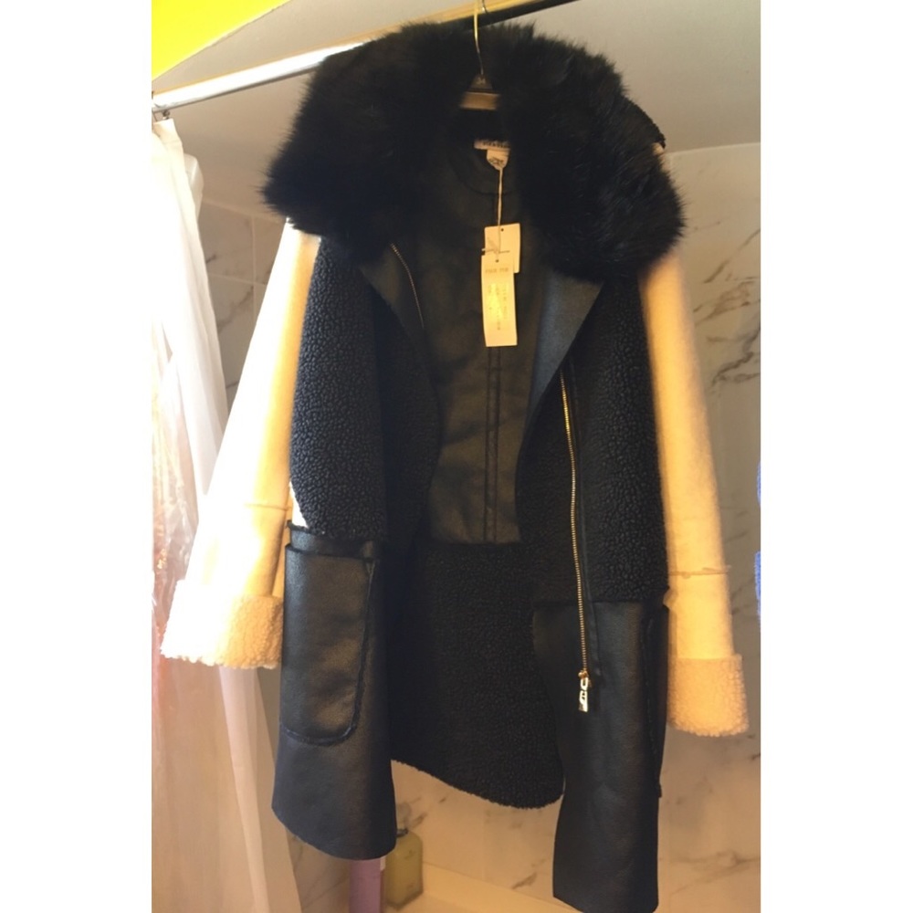 NWT Urban Outfitters Glamorous Sherpa Suede Coat